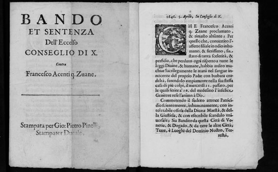 Venezia 1646. Lo strano caso del parricidio