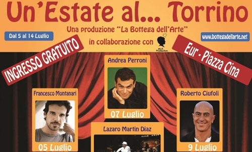 Un’estate al Torrino a  ingresso gratuito. Inaugura Francesco Montanari