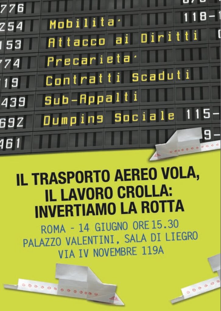 USB. Sul trasporto aereo serve una politica. 14 giugno incontro pubblico