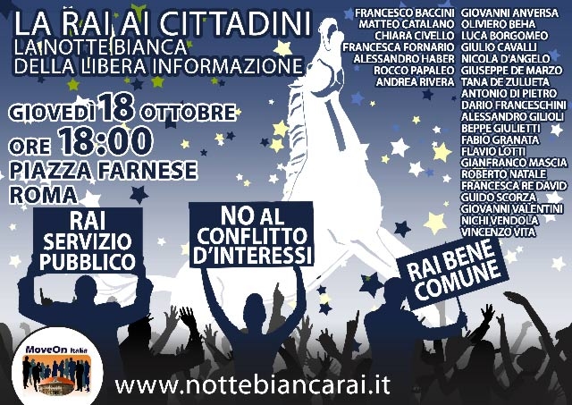 La notte Bianca contro la corruzione e per la libertà di informazione