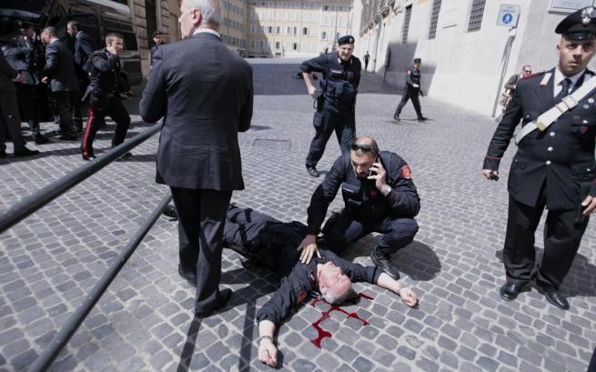 Sparatoria Palazzo Chigi.  Danno midollare ai quattro arti per il carabiniere ferito
