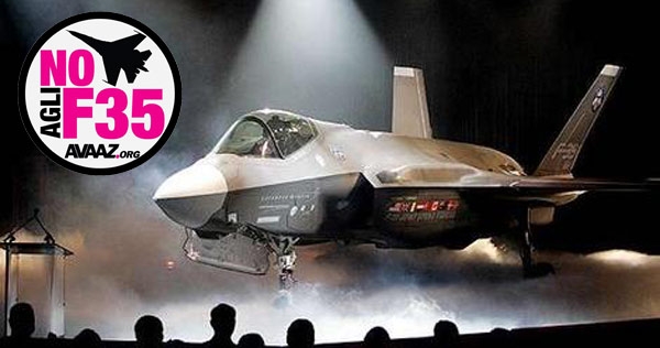 Voto al Senato. Presidio domani per dire stop agli F35. L’appello di Avaaz