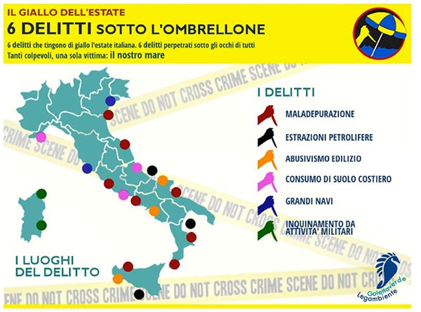 Dossier Legambiente: Sei delitti sotto l’ombrellone