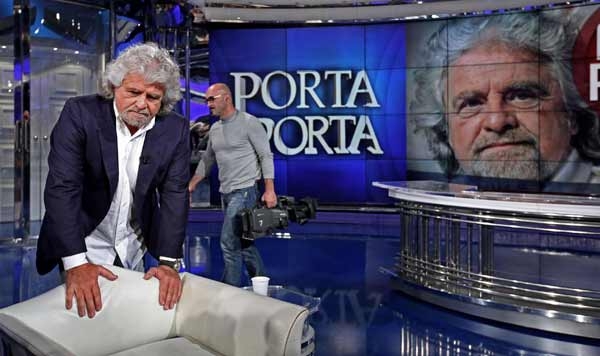 Grillo, un fiume in piena a Porta a Porta. Abbiamo il piano B