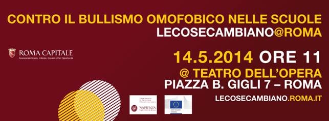 Teatro dell’Opera di Roma. Evento contro il bullismo omofobico