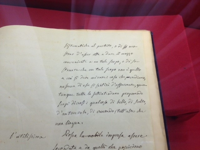 Manoscritto Manzoni a Montecitorio. “Dell’unità della lingua e dei mezzi per diffonderla”