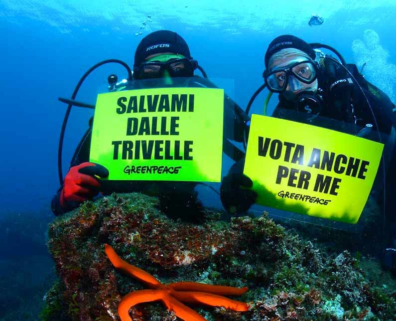 Dalle profondità marine un messaggio contro le trivelle