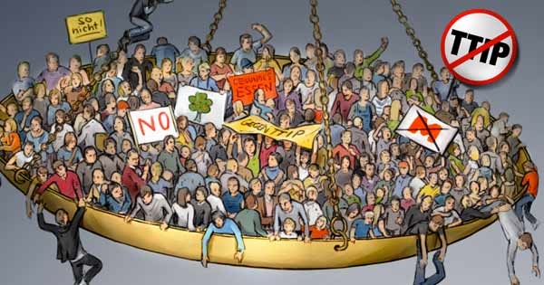 Manifestazione a Roma  per dire no al TTIP