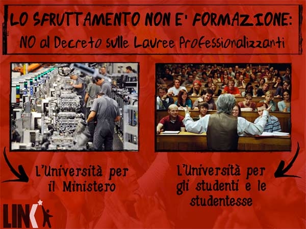 Università sotto ricatto: la formazione non è sfruttamento