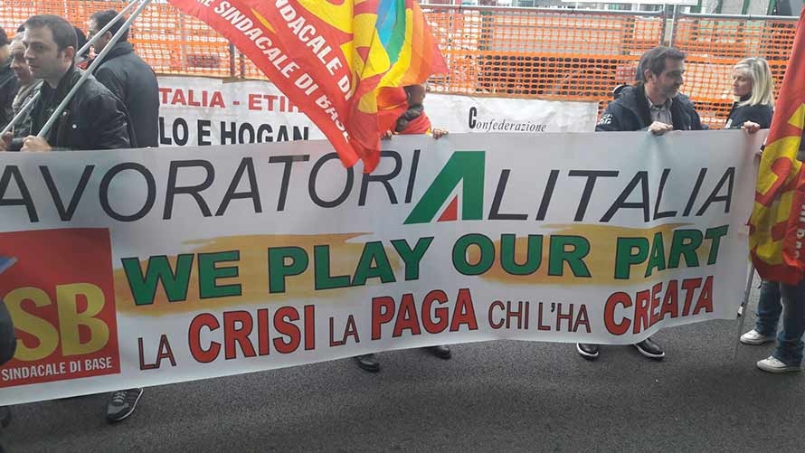 Sciopero Alitalia. Usb: nel pomeriggio blocco totale
