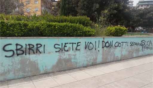 Palermo, scritta contro don Ciotti: accusato di essere un ‘secondino’