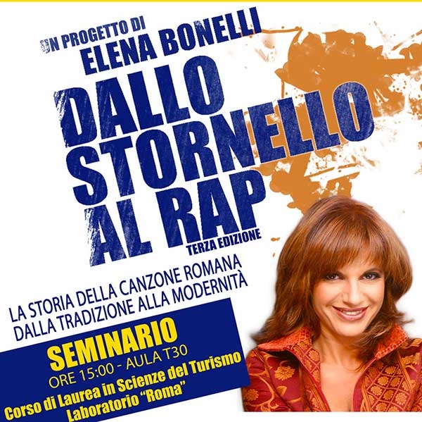 Università Tor Vergata di Roma. Elena Bonelli in un seminario sulla storia della canzone romana