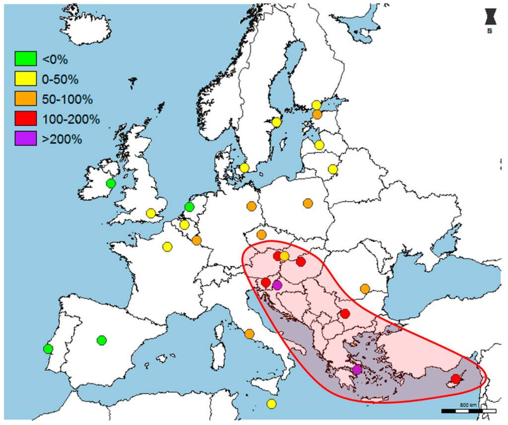 Ondate di calore, capitali europee sempre più colpite