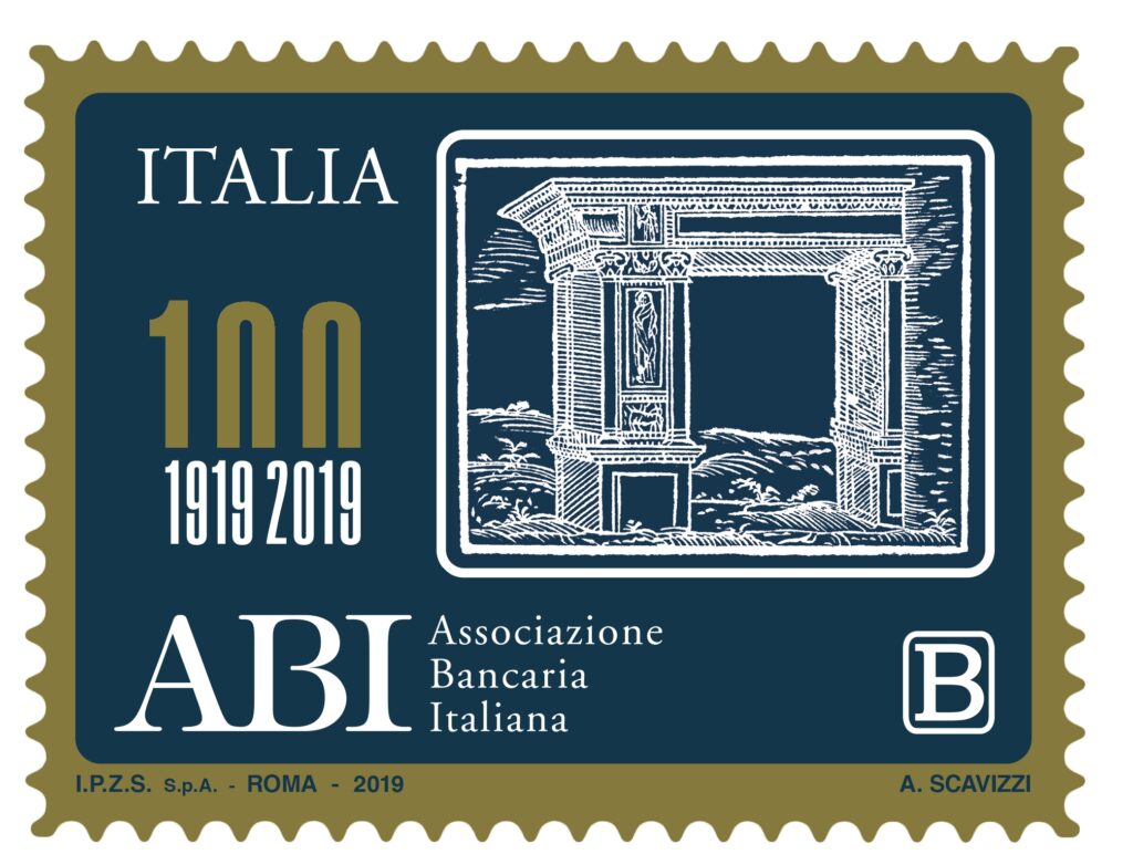 Il francobollo celebrativo del centenario dell’Abi