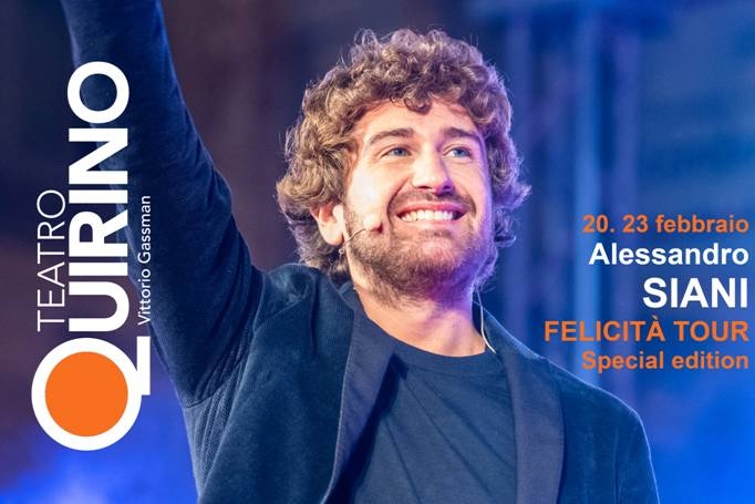 Teatro Quirino. “Felicità tour” di Alessandro Siani dal 20 al 23 febbraio