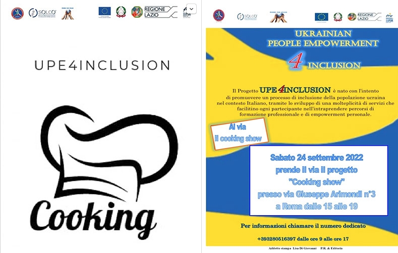 “Cooking show”: laboratorio culturale pro integrazione a favore della popolazione femminile ucraina