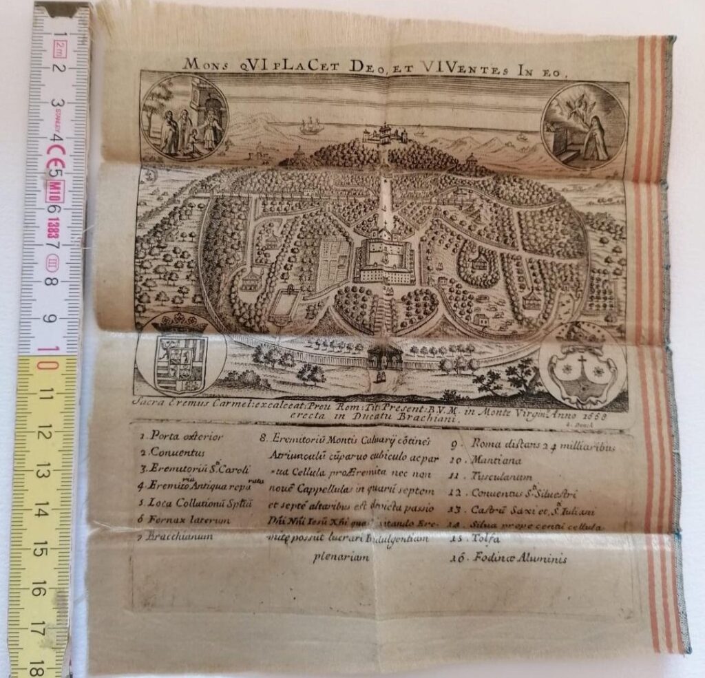 Eremo di Montevirginio: ritrovata preziosa stampa su seta del 1600