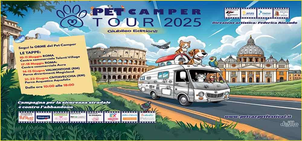  “Pet Camper Tour Giubileo Edition” con Polizia, Carabinieri e Anas. Programma